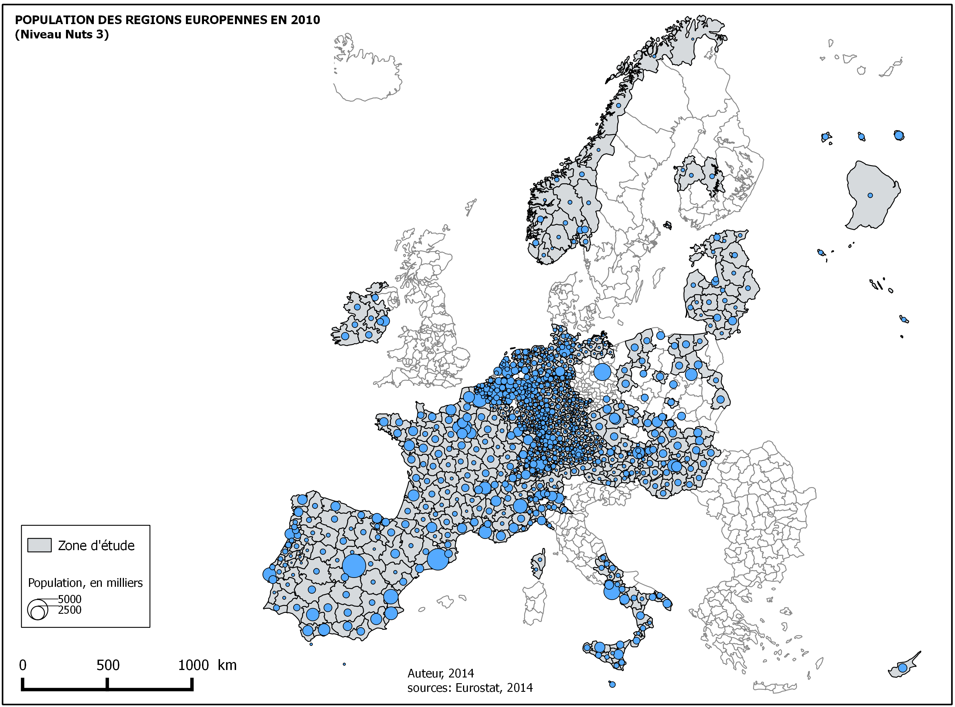 Population des région européenne